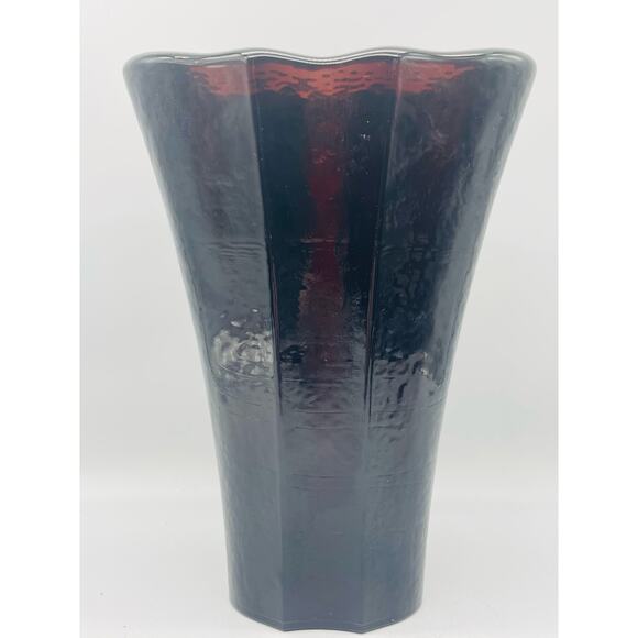 Fire & Light Recycled Art Glass Aurora Vase Signed Rare - Plum - Picture 7 of 9